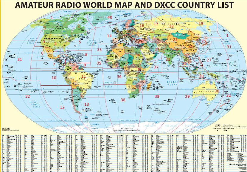 mapa ham radio radioaficionados