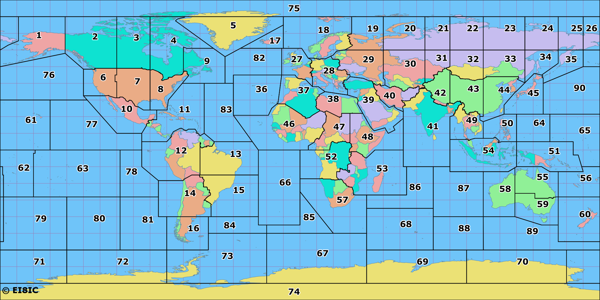 Mapa radioaficionados ZONA ITU